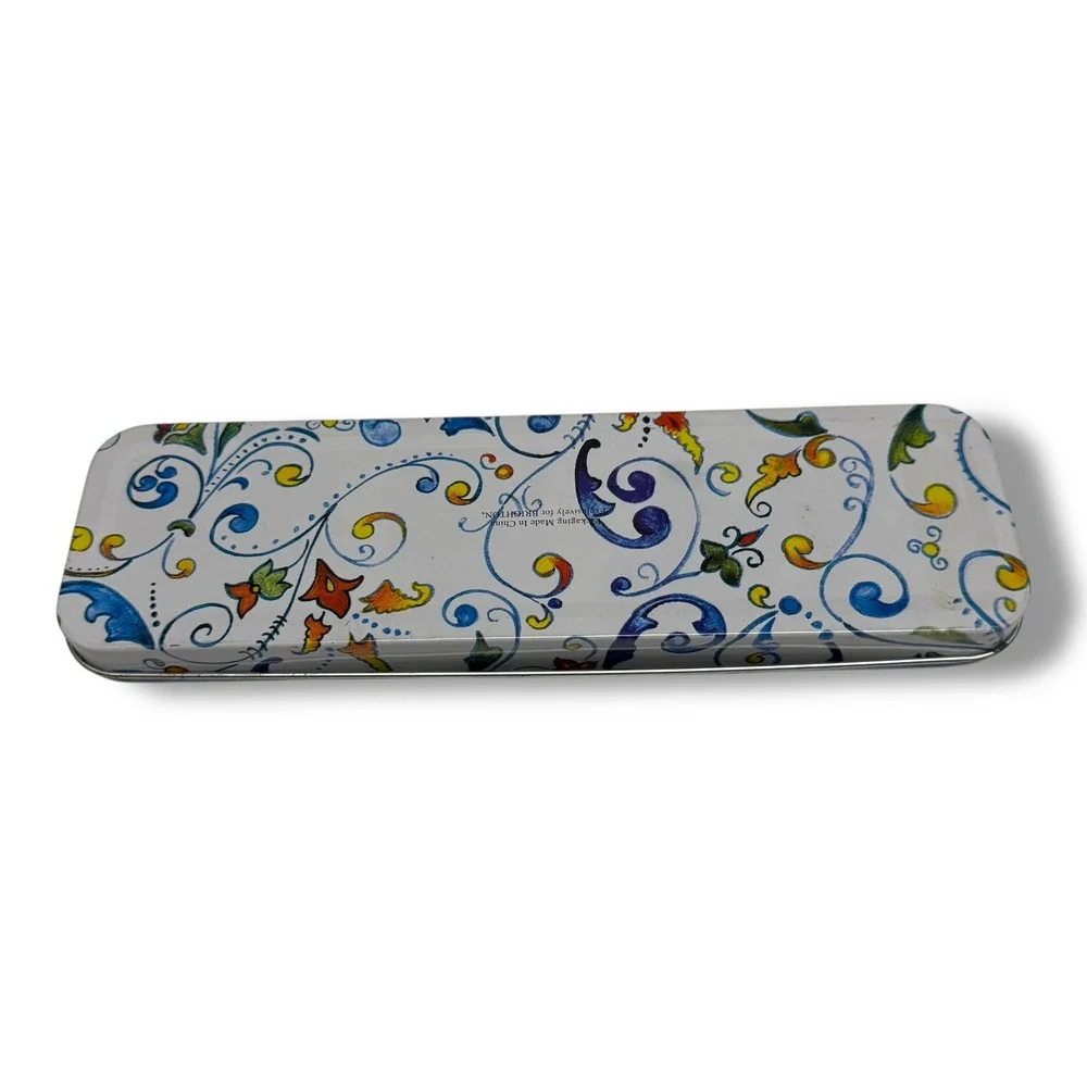 Brighton Decorative Metal‎ Tin Box Scroll Design Removable Lid Read Details